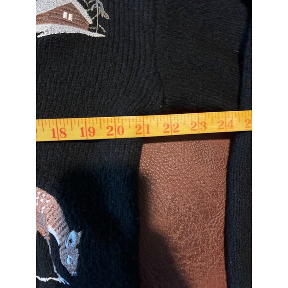 Forever 21 Men's Black Skiing Cardigan Sweater Christmas Winter Small Button Up. - Picture 4 of 7